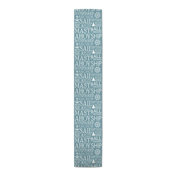Creative Products Sky Blue Beach Words 16x72 Poly Twill Table Runner