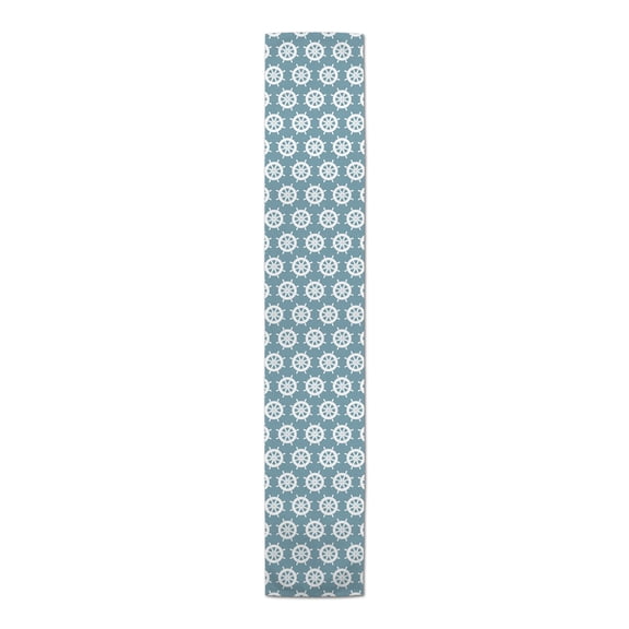 Creative Products Sky Blue Captains Wheel 16x90 Poly Twill Table Runner