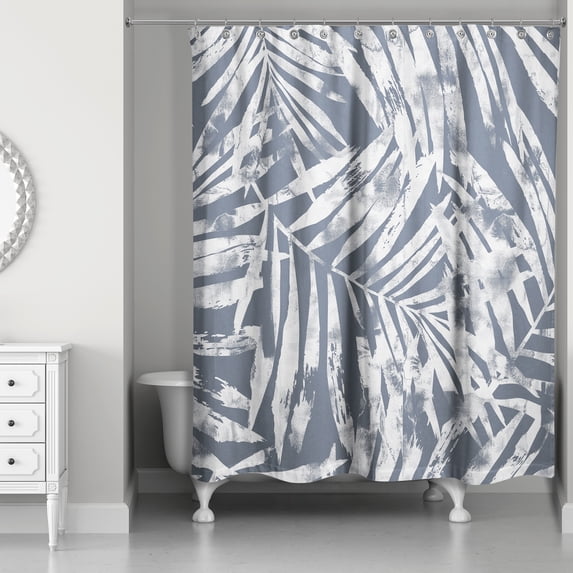 Creative Products Slate Tropical Leaves 71 x 74 Shower Curtain