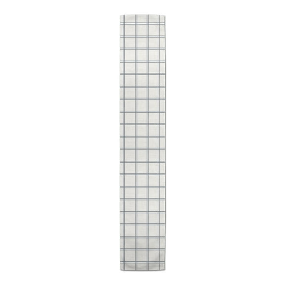Creative Products Slate Windowpane Pattern 16x72 Cotton Twill Table Runner