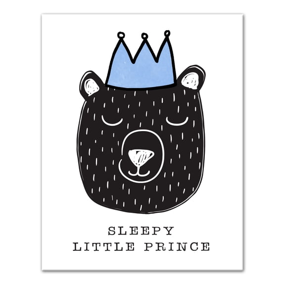 Creative Products Sleepy Little Bear Prince 11 x 14 Canvas Wall Art
