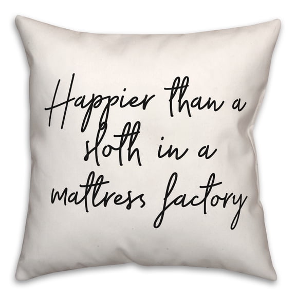 Creative Products Sloth Mattress 18x18 Spun Poly Pillow