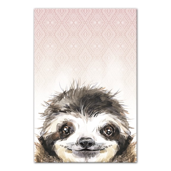 Creative Products Sloth on Blush 16x24 Canvas Wall Art