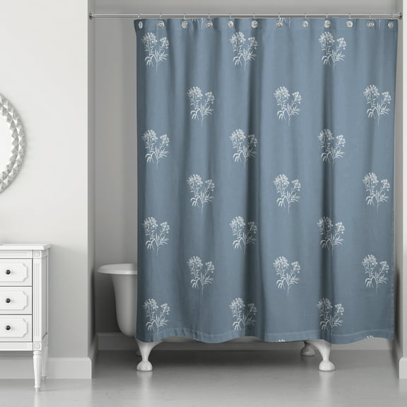 Creative Products Small Blooms Slate 71 x 74 Shower Curtain