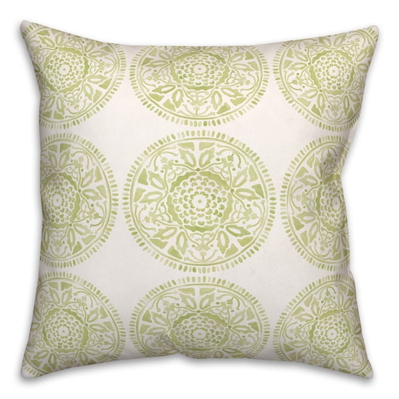 Creative Products Small Lime Green Pattern Medallions 20x20 Indoor / Outdoor Pillow