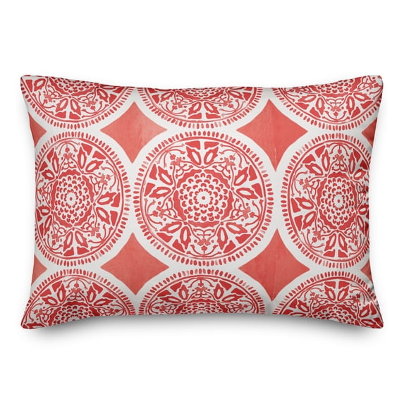 Creative Products Small Red Full Pattern Medallions 14x20 Indoor / Outdoor Pillow