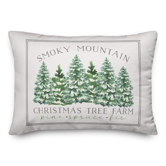 Creative Products Smokey Mountain Christmas Trees 14x20 Spun Poly Pillow