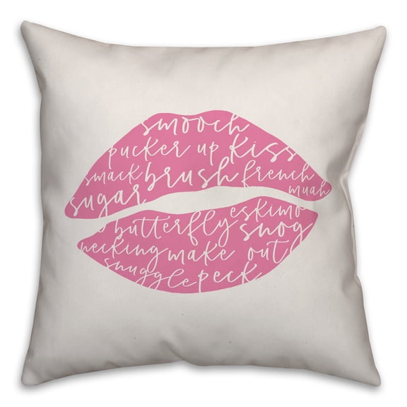 Creative Products Smooch Script Pink 18x18 Spun Poly Pillow