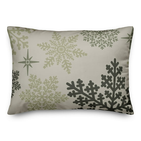 Creative Products Snowflake Pattern Sage 20 x 14 Spun Poly Pillow