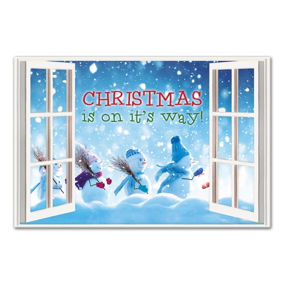 Creative Products Snowman March Window 24x36 Canvas Wall Art