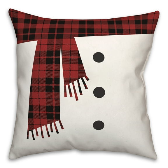 Creative Products Snowman Scarf and Buttons 16 x 16 Spun Poly Pillow