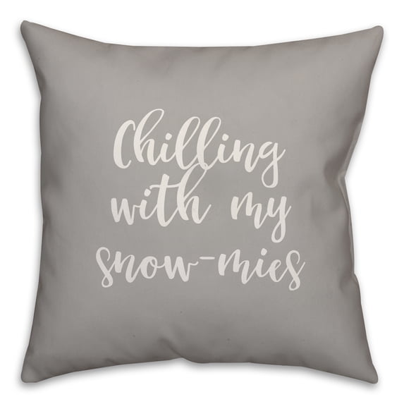 Creative Products Snowmies in Gray 18x18 Spun Poly Pillow