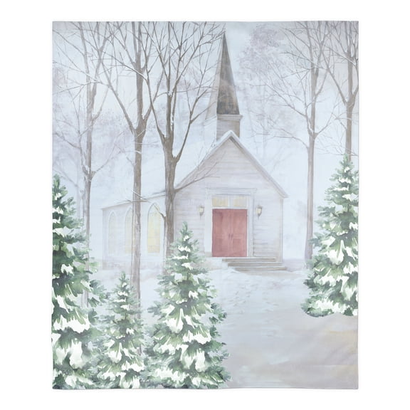 Creative Products Snowy Church 50 x 60 Faux Shearling Fleece Blanket