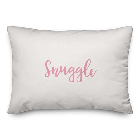 Creative Products Snuggle in Pink Text on White 14x20 Spun Poly Pillow