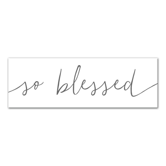Creative Products So Blessed Script 12x36 Canvas Wall Art