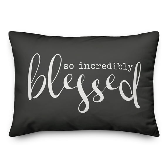Creative Products So Incredibly Blessed Black and White 14x20 Indoor / Outdoor Pillow