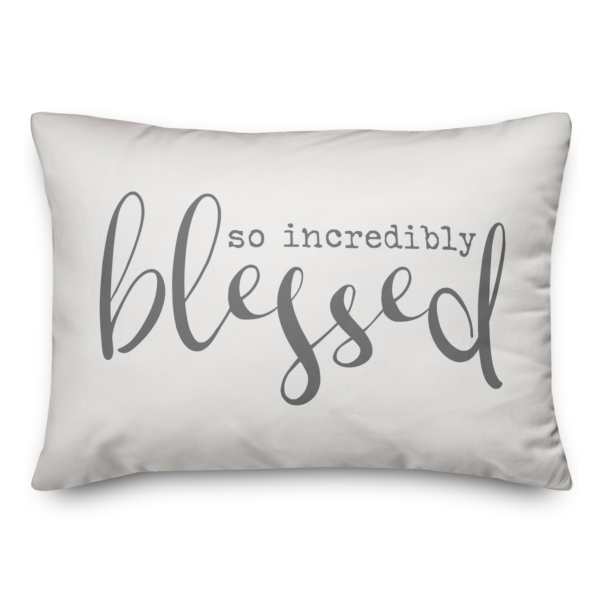 Creative Products So Incredibly Blessed White and Grey 14x20 Indoor / Outdoor Pillow