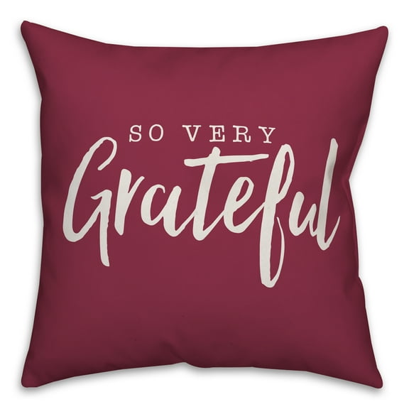Creative Products So very Grateful Maroon 16x16 Spun Poly Pillow