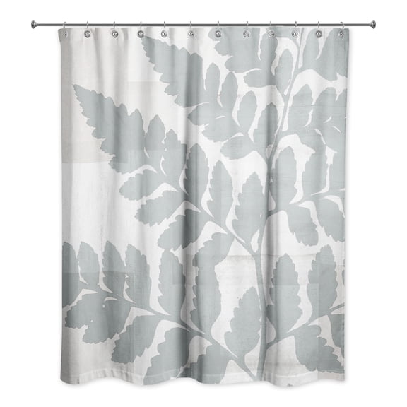 Creative Products Soft Blue Fern Collage 71x74 Shower Curtain