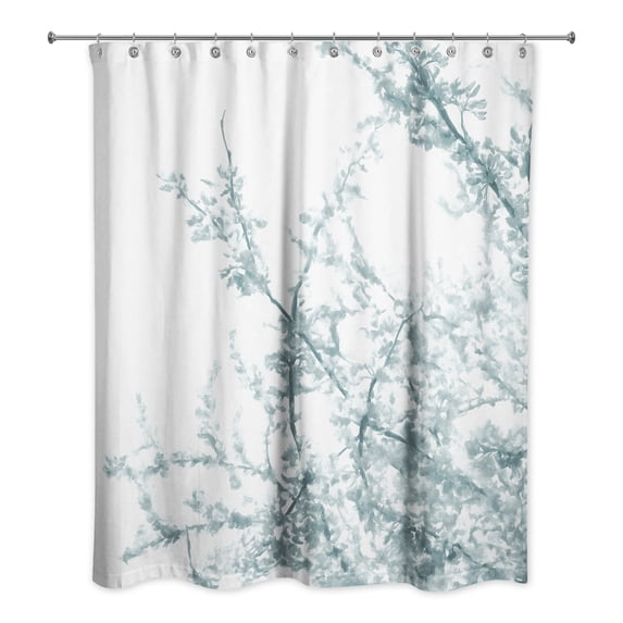Creative Products Soft Blue Flowering Tree 71x74 Shower Curtain