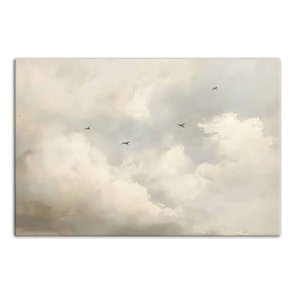 Creative Products Soft Clouds Bird Scene 30 x 20 Canvas Wall Art