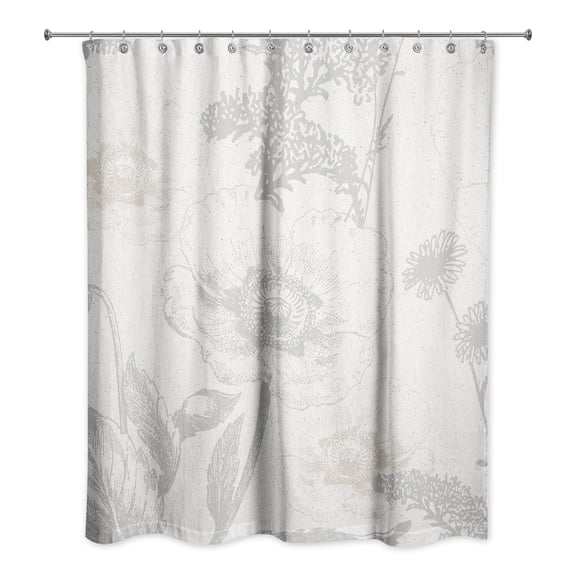 Creative Products Soft Muted Florals 71x74 Shower Curtain