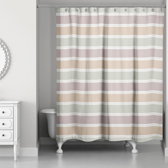 Creative Products Soft Neutral Stripes 71x74 Shower Curtain