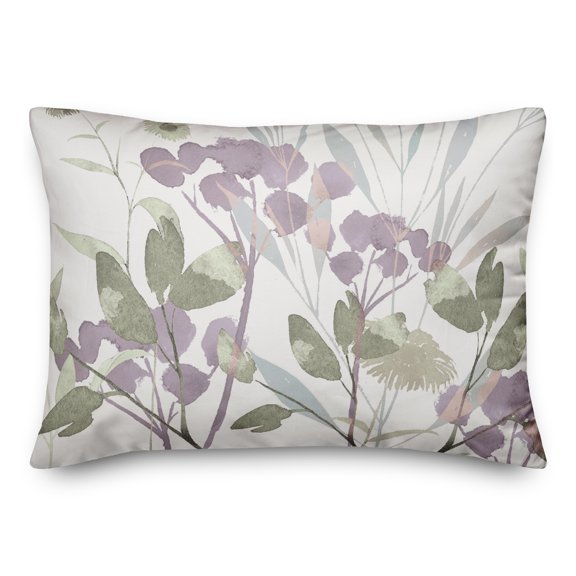 Creative Products Soft Spring Botanical Purple 3 14 x 20 Spun Poly Pillow