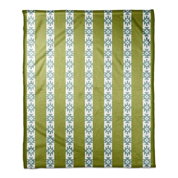 Creative Products Southwestern Pattern in Green and Blue 50x60 Coral Fleece Blanket