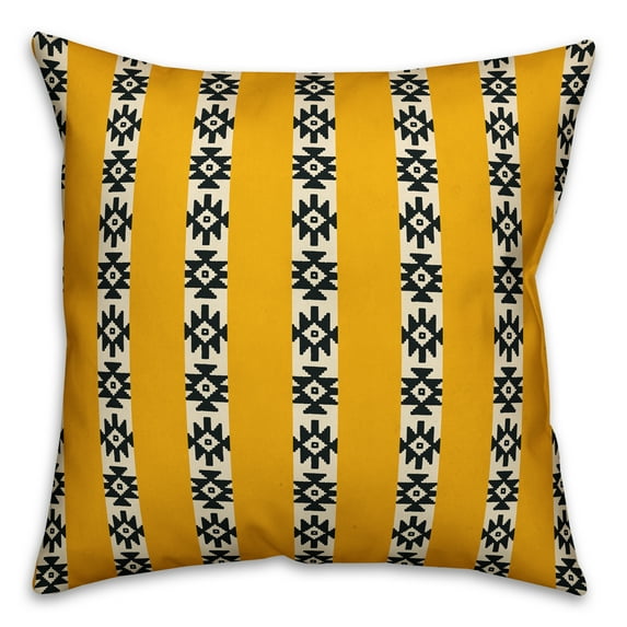 Creative Products Southwestern Pattern in Yellow 16x16 Spun Poly Pillow