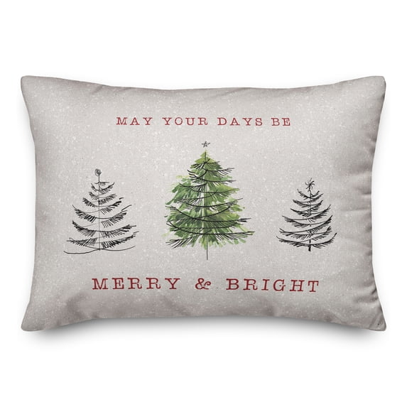 Creative Products Speckle Sketch Christmas Trees 14x20 Spun Poly Pillow