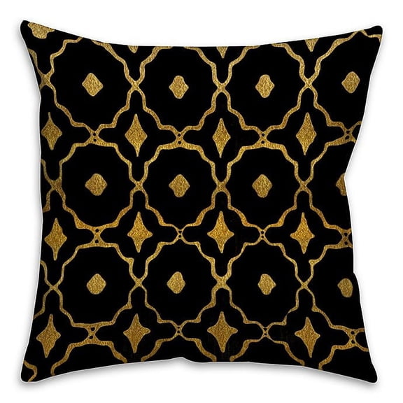 Creative Products Speckles of Black And Gold Spun Polyester Throw Pillow - 16x16