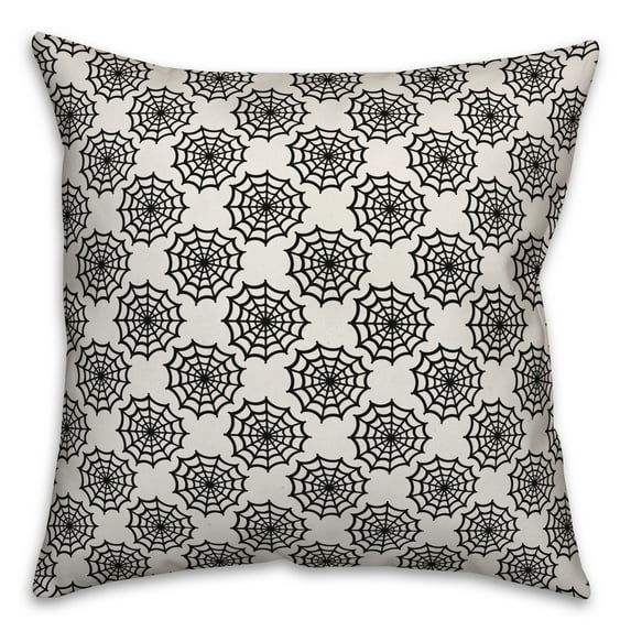 Creative Products Spiderweb Pattern White 16x16 Spun Poly Pillow