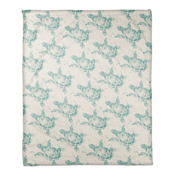 Creative Products Splatter Sea Turtle 50x60 Coral Fleece Blanket