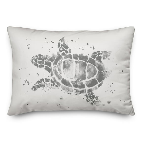 Creative Products Splatter Sea Turtle Gray 14x20 Spun Poly Pillow