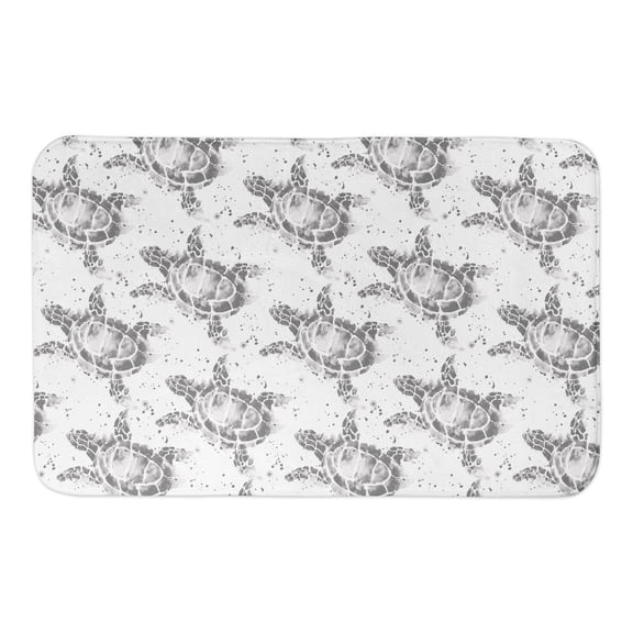 Creative Products Splatter Sea Turtle Grayy 34x21 Bath Mat