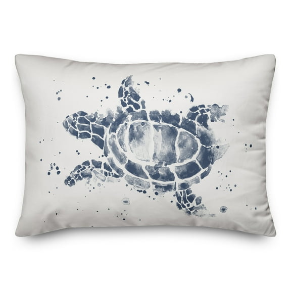 Creative Products Splatter Sea Turtle Navy 14x20 Spun Poly Pillow