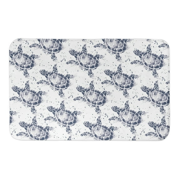 Creative Products Splatter Sea Turtle Navy 34x21 Bath Mat