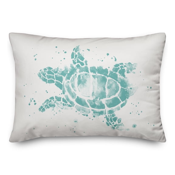 Creative Products Splatter Sea Turtle Teal 14x20 Spun Poly Pillow