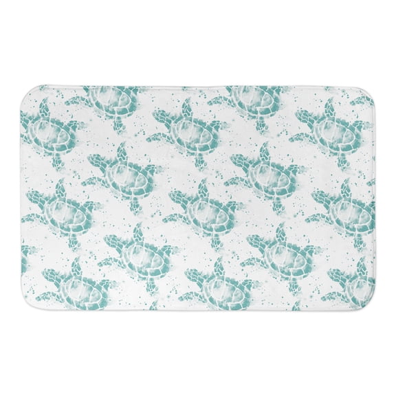 Creative Products Splatter Sea Turtle Teal 34x21 Bath Mat