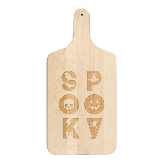 Creative Products Spooky Icons 8 x 17 Maple Paddle Cutting Board