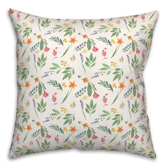 Creative Products Spring Flower Bunches 18 x 18 Spun Poly Pillow