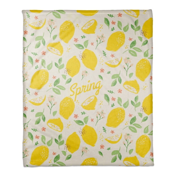 Creative Products Spring Lemon Pattern 50 x 60 Coral Fleece Blanket