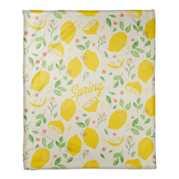 Creative Products Spring Lemon Pattern 50 x 60 Coral Fleece Blanket