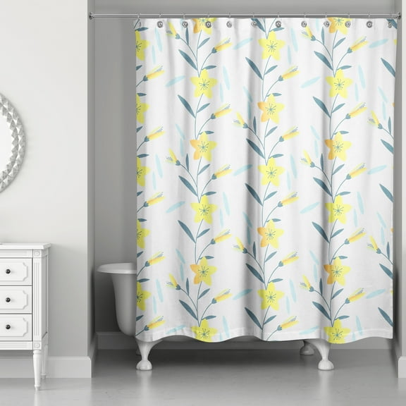 Creative Products Spring Pattern White 71 x 74 Shower Curtain