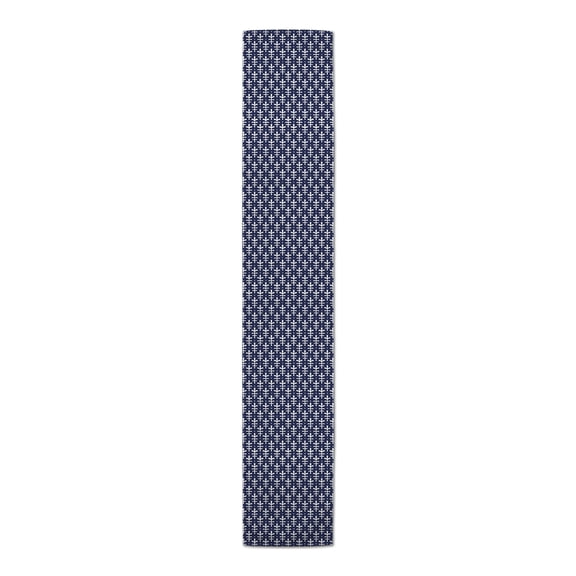 Creative Products Sprout Floral Pattern Navy Blue 16x90 Poly Twill Table Runner