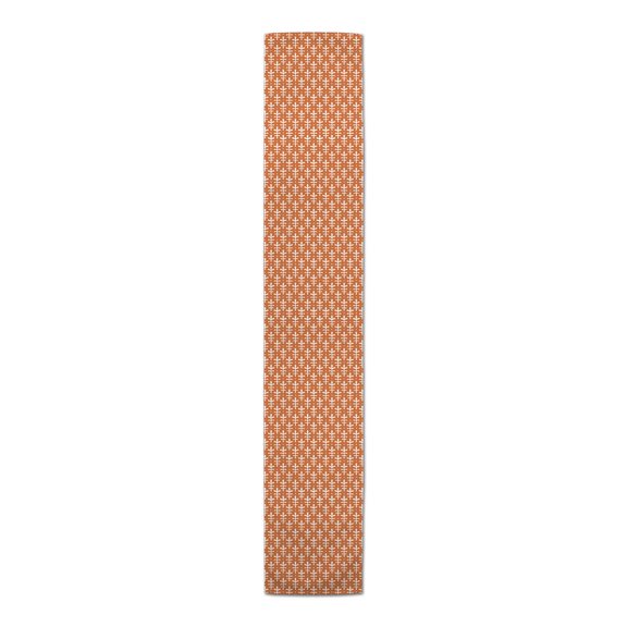 Creative Products Sprout Floral Pattern Orange 16x90 Poly Twill Table Runner