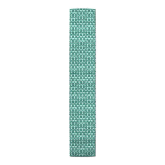 Creative Products Sprout Floral Pattern Teal 16x72 Poly Twill Table Runner