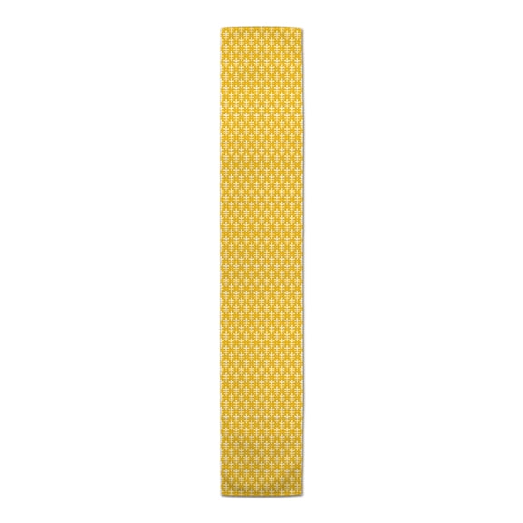 Creative Products Sprout Floral Pattern Yellow 16x72 Poly Twill Table Runner