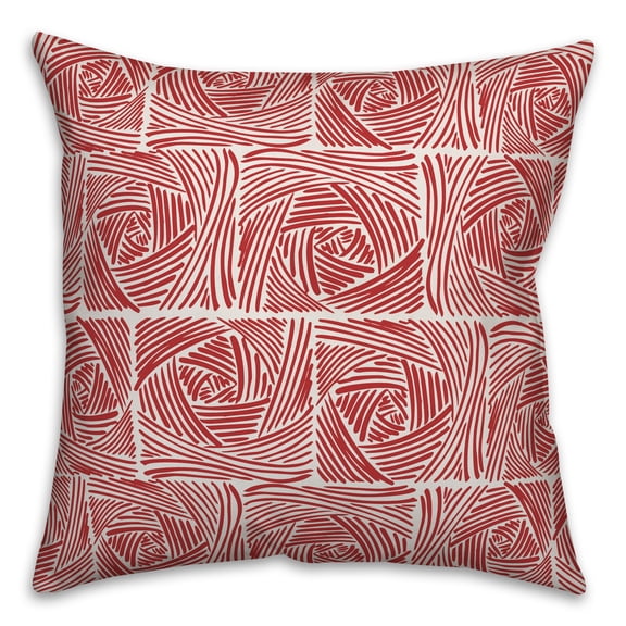 Creative Products Square Roses in Red 16x16 Spun Poly Pillow